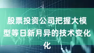 股票投资公司把握大模型等日新月异的技术变化
