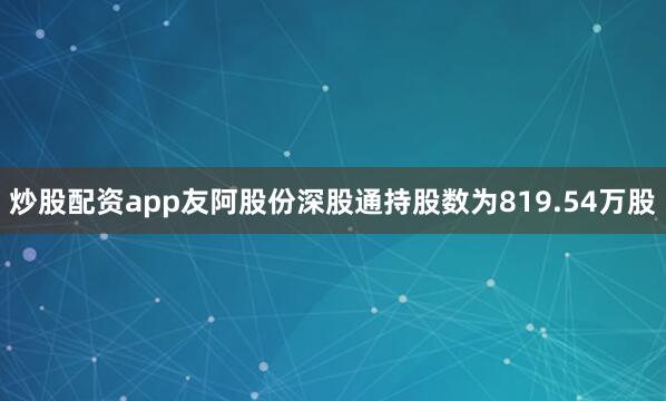 炒股配资app友阿股份深股通持股数为819.54万股