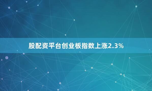 股配资平台创业板指数上涨2.3%